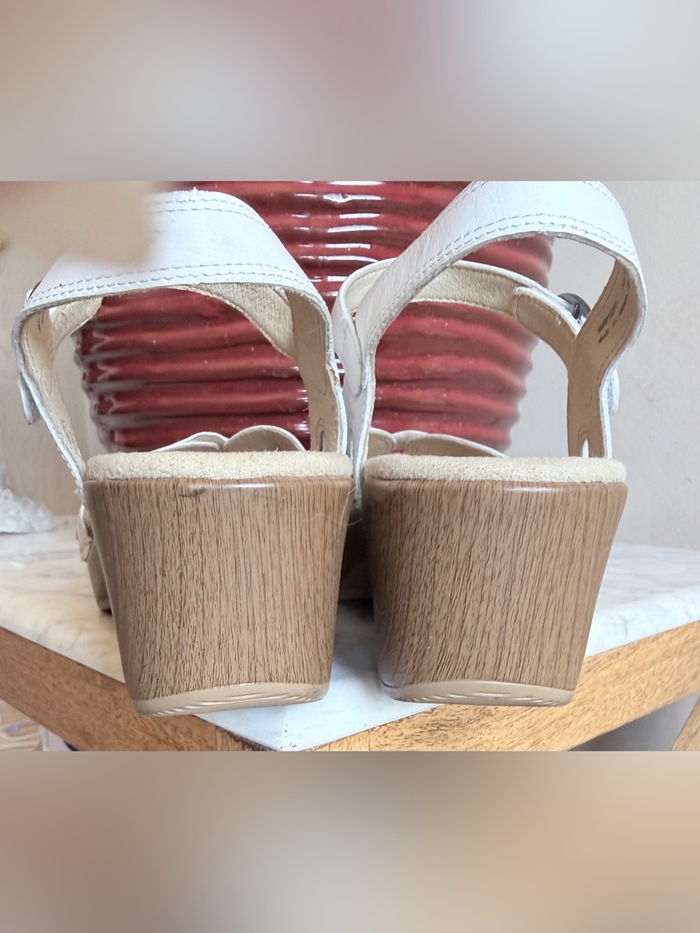 Dansko Season White Leather Sandals Adjustable Shoes Women’s EU 40 US 10 - Picture 11 of 14